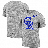 Colorado Rockies Nike Heathered Black Sideline Legend Velocity Travel Performance T-Shirt,baseball caps,new era cap wholesale,wholesale hats